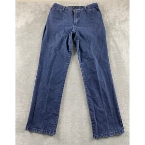 Lee Womens Relaxed Fit Straight Leg Jeans Dark Indigo Blue Stretch Size 12M